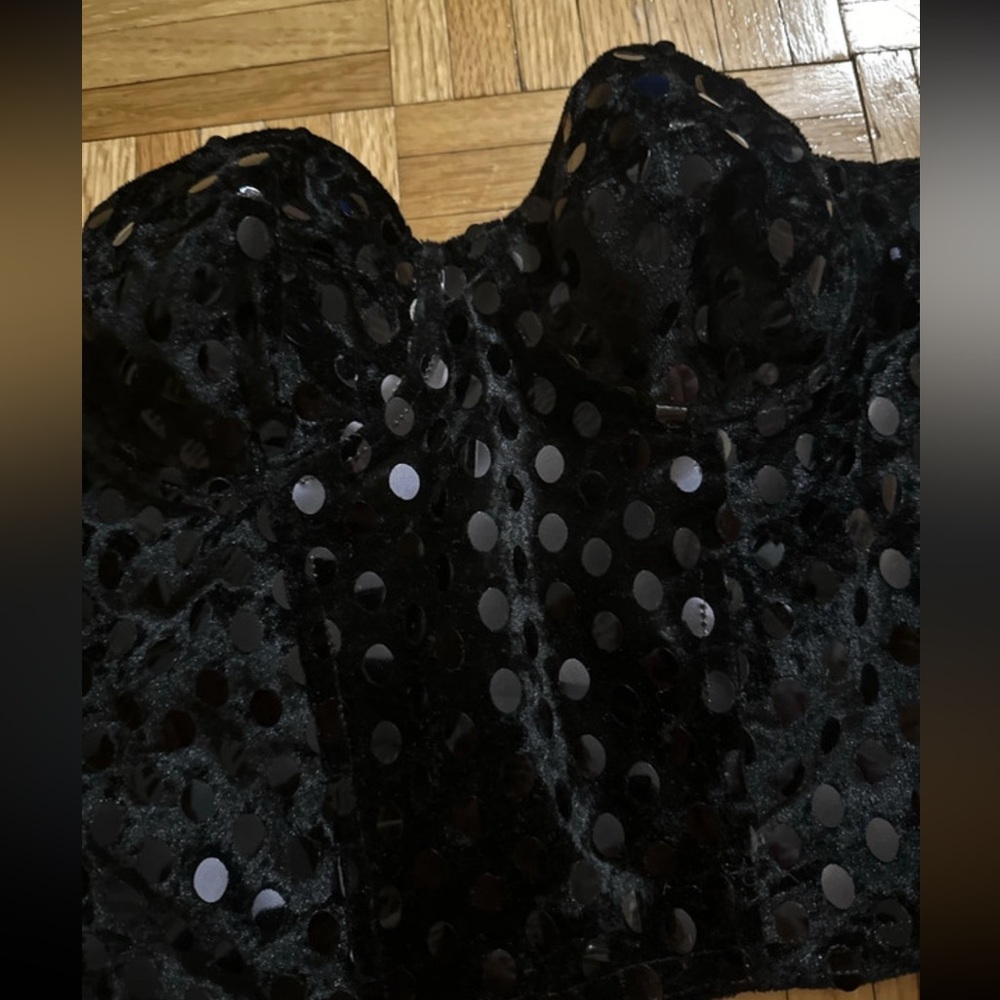 Gorgeous corset velevet black size small size 6